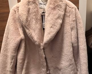 Ena Pelle Marni Faux Fur Coat in Bone. Size 10. Photo 1 of 2. 