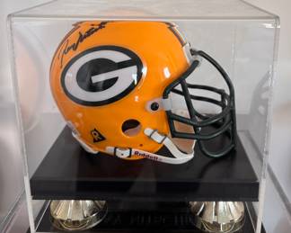Ray Nitschke Signed Miniature Green Bay Packers Football Helmut. 