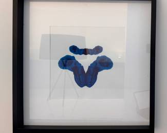 Custom Navy Blue Ink Blots by Designer Phillip Lantz - 8 Available. Each Measures 20.5" x 20.5" Overall. Photo 8 of 8. 