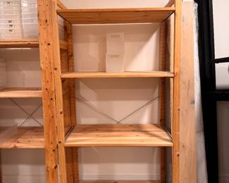 Wood Storage Shelves. 