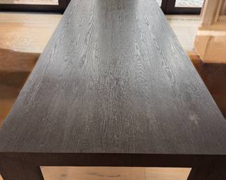 RH Parsons Dining Table In Black Oak Finish. Measures 96" L x 42" W x 30.5" H with 26.5" Clearance. Photo 3 of 4. 