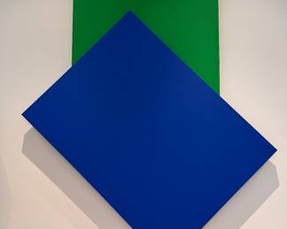 Green Blue by Phillip Lantz after Ellsworth Kelly. Acrylic on Board. Measures 78" H x 60" W. 