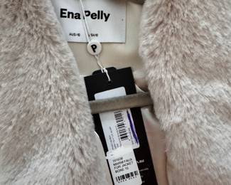 Ena Pelle Marni Faux Fur Coat in Bone. Size 10. Photo 2 of 2. 