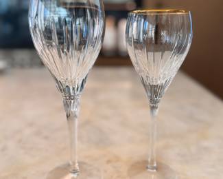Lenox Grandeur Crystal Stemware. Set of 9 Wine Glasses Measuring 9.5" H. Set of 12 Wine Glasses Measuring 8 5/8" H. 