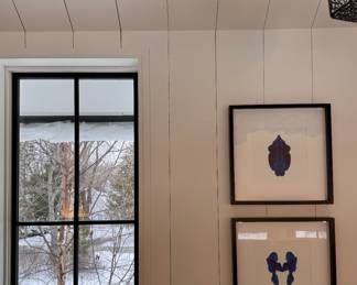 Custom Navy Blue Ink Blots by Designer Phillip Lantz - 8 Available. Each Measures 20.5" x 20.5" Overall. Photo 1 of 8. 