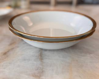 Bernardaud Limoges Madison Bone China. Pieces Include: Creamer & Sugar, 2 Serving Bowls, Serving Dish, 9 Dinner Plates, 8 Salad Plates, 9 Bread & Butter Plates, 10 Rimmed Soup Bowls. Photo 4 of 7. 