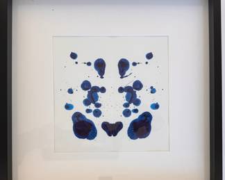 Custom Navy Blue Ink Blots by Designer Phillip Lantz - 8 Available. Each Measures 20.5" x 20.5" Overall. Photo 6 of 8. 