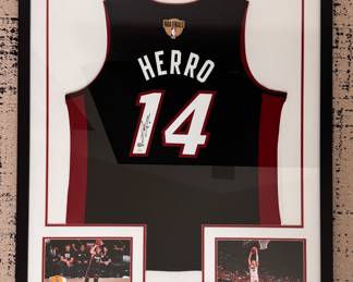 Framed and Autographed Tyler Herro Miami Heat Jersey. 