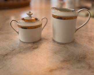 Bernardaud Limoges Madison Bone China. Pieces Include: Creamer & Sugar, 2 Serving Bowls, Serving Dish, 9 Dinner Plates, 8 Salad Plates, 9 Bread & Butter Plates, 10 Rimmed Soup Bowls. Photo 6 of 7. 