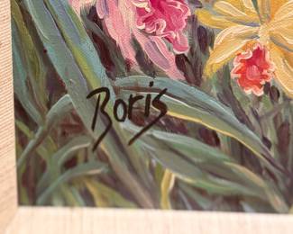 Landscape Still Life. Oil on Canvas. Signed Boris. Canvas Measures 30" x 24". Photo 2 of 2. 