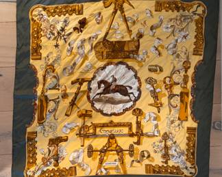 Hermes Copeaux Scarf Designed by Caty Latham; Issued in 1998. Photo 1 of 2. 