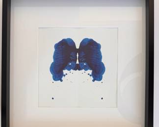 Custom Navy Blue Ink Blots by Designer Phillip Lantz - 8 Available. Each Measures 20.5" x 20.5" Overall. Photo 7 of 8. 