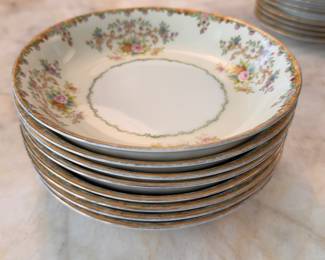 Noritake China Pattern Code NN1182. Pieces Include: 8 Dinner Plates, 8 Bread & Butter Plates, 8 Bowls, 6 Cream Soup, 11 Saucers, Covered Tureen, Divided Dish, Cream & Sugar and Sauce Boat with Under Plate. Photo 3 of 10. 