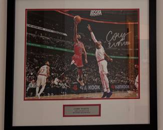 Coby White Autographed Chicago Bulls Game Photo. Photo 1 of 3. 