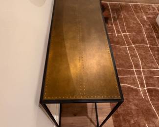 CB2 Gilt Metal Top Console with Iron Frame. Measures 71" W x 18" D x 30" H. Photo 3 of 4. 