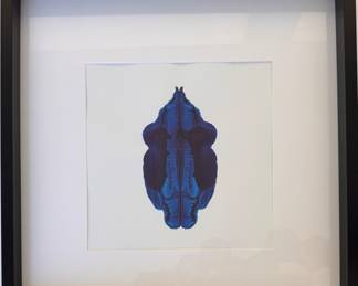 Custom Navy Blue Ink Blots by Designer Phillip Lantz - 8 Available. Each Measures 20.5" x 20.5" Overall. Photo 3 of 8. 