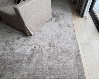 Moleskin Grey Silk & Wool Rug. Measures 13' 8" x 13' 4". Photo 1 of 3. 