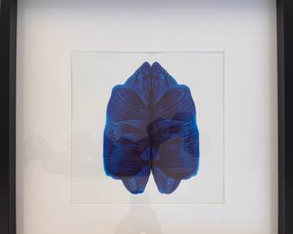 Custom Navy Blue Ink Blots by Designer Phillip Lantz - 8 Available. Each Measures 20.5" x 20.5" Overall. Photo 2 of 8. 