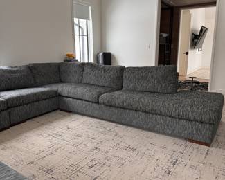 Custom Designed Modular 4-Piece Sectional Sofa. Measures As Pictured Left to Right: Left Chaise Section Measures 101" L x 42" W. Left Facing Corner Section Measures 41" x 78". Right Facing Corner Section Measures 78" x 41". Right Facing Chaise Sections Measures 101" L. Total Back Width: 156" W. Total Length on Both Sides: 142" L. Depth is 42". Photo 4 of 6. 