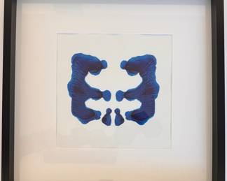 Custom Navy Blue Ink Blots by Designer Phillip Lantz - 8 Available. Each Measures 20.5" x 20.5" Overall. Photo 5 of 8. 