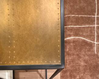 CB2 Gilt Metal Top Console with Iron Frame. Measures 71" W x 18" D x 30" H. Photo 4 of 4. 