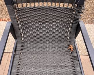 RH Cast Aluminum Outdoor Dining Table - 1 Available. Measures 94" L x 39." Pictured with Black Umbrella & Stand - 2 Available. Pictured with RH Provence-Style Bucket Chairs (Set of 4) and 12 RH Cast Aluminum Dining Chairs with Woven Fiber Backs (3 are Damaged). Photo 5 of 6. 