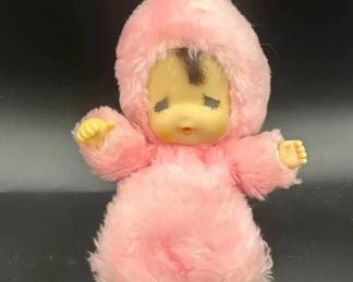 Vintage 1970s Monchichi Pink Plush Doll