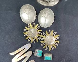 925 Stamped Silver Earrings Bracelet Pin