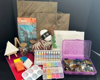 Art Supplies For A Crafter Yarn Beads Paints Canvases And More