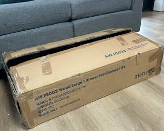 Brand New Unassembled Large One Drawer Wooden File Cabinet