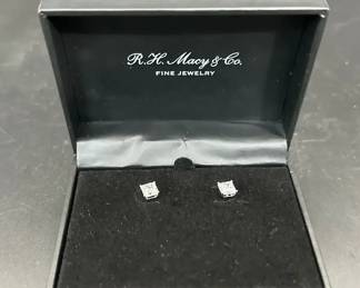 14k White Gold Cubic Zirconia Swarovski Earrings