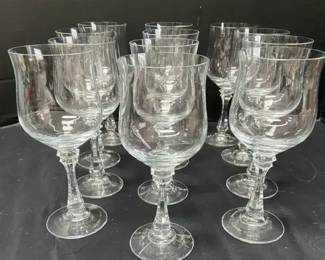 12 Crystal Tall Stemmed Wine Glasses