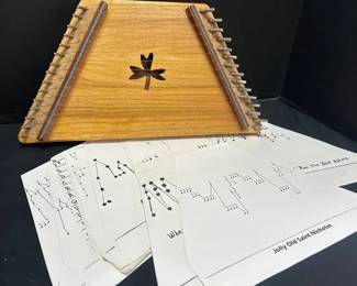 Plucked Psaltry With Tuning Card And Sheet Music