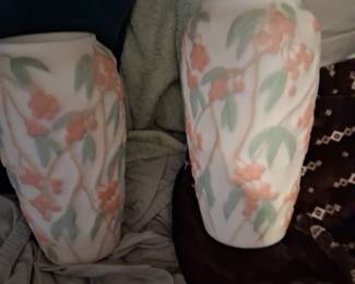 Pair Phoenix Consolidated "Bittersweet" vases