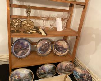 Thomas Kinkade plates, perfume bottles, glassware 