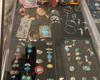 STERLING/TURQUOISE RINGS, CUFFS,AWESOME KOTAH (BOW GUARD)