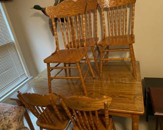 oak table with 6 chairs