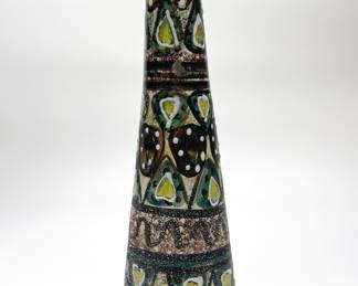 Vintage Signed Tall Hand Glazed Vase