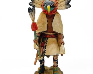 Vintage Artisan Signed Carved Wooden Hopi