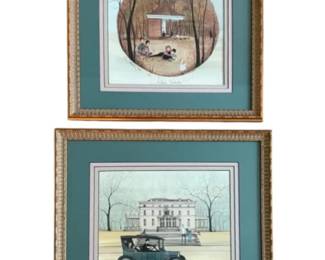 Two Framed P. Buckley Moss Prints Riding By  Ashland Kentucky Both Signed And Numbered 