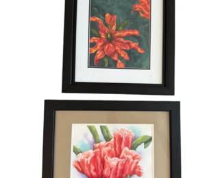Two Signed Floral Watercolors By Local Artist Phyllis Keffer 