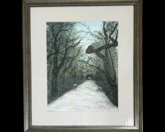 007 "Promising Path" Framed Watercolor by Local Artist Phyllis Keffer