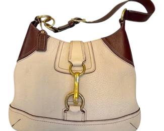 COACH Soho Bone Brown Buckle Strap Hobo Bag