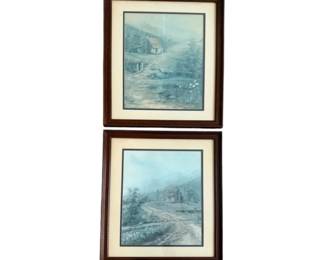 Two 25x 29 Framed Prints Blues Of Summer  Chicory  Lace By Al Cornett