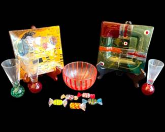 Art Glass Candies, Dish Plates, More