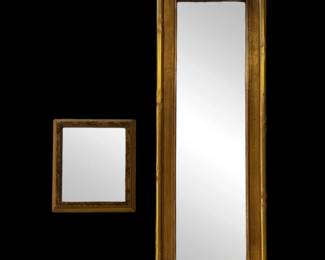 Two GoldToned Wall Hanging Mirrors