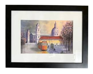 Framed Watercolor By Local Artist Phyllis Keffer 27 X 21.5 