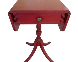 French Country Cranberry Red Side Table 