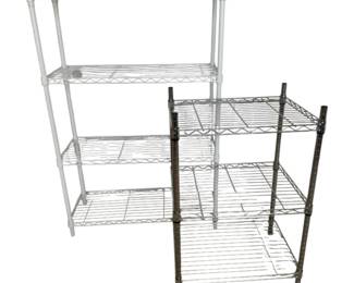 Two Metal Adjustable Shelving Units 