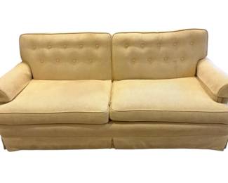 Yellow Tufted Loveseat